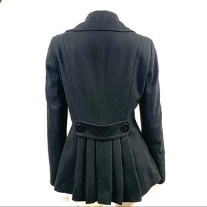 Calvin Klein Stand Collar Pleated Peacoat